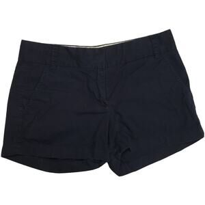J. Crew Broken-In Chino 3" Shorts Navy‎ Blue Size 0 Women's Casual Flat Front